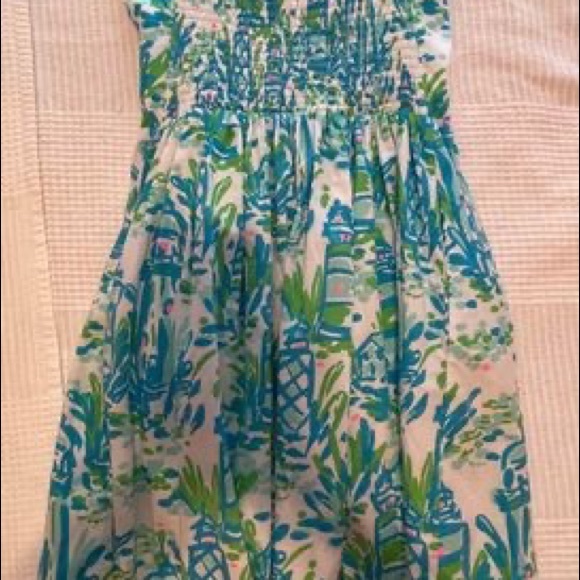 Lilly Pulitzer High Beams print Chandie dress. Strapless. Fun. Size XS. - Picture 3 of 4